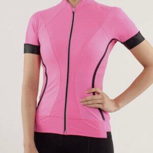 Lululemon Paceline Cycling Jersey Pinkelicious Size 4 Zip Front Jacket Vancouver